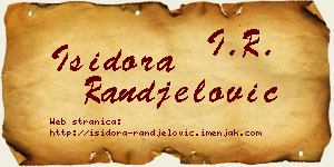 Isidora Ranđelović vizit kartica